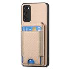 For Samsung Galaxy A21s Carbon Fiber Vertical Flip Wallet Stand Phone Case(Khaki) - 2