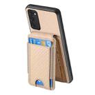 For Samsung Galaxy A21s Carbon Fiber Vertical Flip Wallet Stand Phone Case(Khaki) - 3