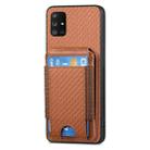 For Samsung Galaxy  A51 5G Carbon Fiber Vertical Flip Wallet Stand Phone Case(Brown) - 2