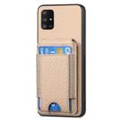 For Samsung Galaxy  A51 5G Carbon Fiber Vertical Flip Wallet Stand Phone Case(Khaki) - 2