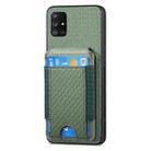 For Samsung Galaxy  A51 5G Carbon Fiber Vertical Flip Wallet Stand Phone Case(Green) - 2