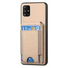 For Samsung Galaxy A71 5G Carbon Fiber Vertical Flip Wallet Stand Phone Case(Khaki) - 2