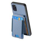For Samsung Galaxy A31 Carbon Fiber Vertical Flip Wallet Stand Phone Case(Blue) - 3