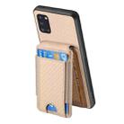 For Samsung Galaxy A31 Carbon Fiber Vertical Flip Wallet Stand Phone Case(Khaki) - 3