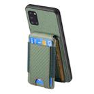 For Samsung Galaxy A31 Carbon Fiber Vertical Flip Wallet Stand Phone Case(Green) - 3
