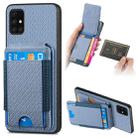 For Samsung Galaxy A71 4G Carbon Fiber Vertical Flip Wallet Stand Phone Case(Blue) - 1