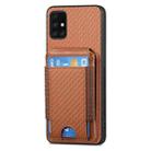 For Samsung Galaxy A71 4G Carbon Fiber Vertical Flip Wallet Stand Phone Case(Brown) - 2