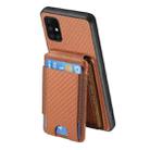 For Samsung Galaxy A71 4G Carbon Fiber Vertical Flip Wallet Stand Phone Case(Brown) - 3