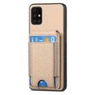 For Samsung Galaxy A71 4G Carbon Fiber Vertical Flip Wallet Stand Phone Case(Khaki) - 2