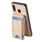 For Samsung Galaxy A20s Carbon Fiber Vertical Flip Wallet Stand Phone Case(Khaki) - 3