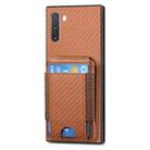 For Samsung Galaxy Note10 Carbon Fiber Vertical Flip Wallet Stand Phone Case(Brown) - 2