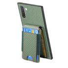 For Samsung Galaxy Note10 Carbon Fiber Vertical Flip Wallet Stand Phone Case(Green) - 3