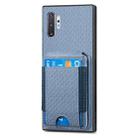 For Samsung Galaxy Note10+ Carbon Fiber Vertical Flip Wallet Stand Phone Case(Blue) - 2