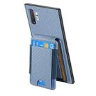 For Samsung Galaxy Note10+ Carbon Fiber Vertical Flip Wallet Stand Phone Case(Blue) - 3