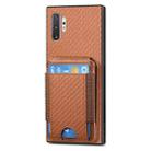 For Samsung Galaxy Note10+ Carbon Fiber Vertical Flip Wallet Stand Phone Case(Brown) - 2