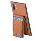 For Samsung Galaxy Note10+ Carbon Fiber Vertical Flip Wallet Stand Phone Case(Brown) - 3