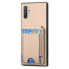 For Samsung Galaxy Note10+ Carbon Fiber Vertical Flip Wallet Stand Phone Case(Khaki) - 2