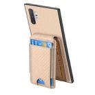 For Samsung Galaxy Note10+ Carbon Fiber Vertical Flip Wallet Stand Phone Case(Khaki) - 3