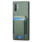 For Samsung Galaxy Note10+ Carbon Fiber Vertical Flip Wallet Stand Phone Case(Green) - 2