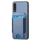 For Samsung Galaxy A10 Carbon Fiber Vertical Flip Wallet Stand Phone Case(Blue) - 2