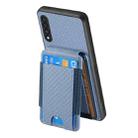 For Samsung Galaxy A10 Carbon Fiber Vertical Flip Wallet Stand Phone Case(Blue) - 3