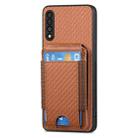 For Samsung Galaxy A10 Carbon Fiber Vertical Flip Wallet Stand Phone Case(Brown) - 2
