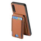 For Samsung Galaxy A10 Carbon Fiber Vertical Flip Wallet Stand Phone Case(Brown) - 3