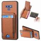 For Samsung Galaxy Note9 Carbon Fiber Vertical Flip Wallet Stand Phone Case(Brown) - 1