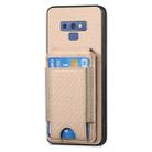 For Samsung Galaxy Note9 Carbon Fiber Vertical Flip Wallet Stand Phone Case(Khaki) - 2