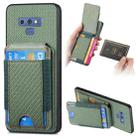 For Samsung Galaxy Note9 Carbon Fiber Vertical Flip Wallet Stand Phone Case(Green) - 1