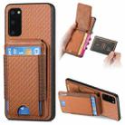 For Samsung Galaxy S9+ Carbon Fiber Vertical Flip Wallet Stand Phone Case(Brown) - 1