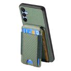 For Samsung Galaxy A23 Carbon Fiber Vertical Flip Wallet Stand Phone Case(Green) - 3