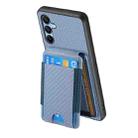 For Samsung Galaxy A14 4G / 5G Carbon Fiber Vertical Flip Wallet Stand Phone Case(Blue) - 3