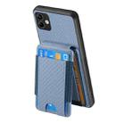 For Samsung Galaxy A12 5G Carbon Fiber Vertical Flip Wallet Stand Phone Case(Blue) - 3