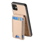 For Samsung Galaxy A12 5G Carbon Fiber Vertical Flip Wallet Stand Phone Case(Khaki) - 3