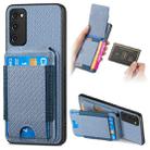 For Samsung Galaxy S20 FE Carbon Fiber Vertical Flip Wallet Stand Phone Case(Blue) - 1