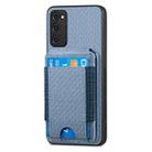 For Samsung Galaxy S20 FE Carbon Fiber Vertical Flip Wallet Stand Phone Case(Blue) - 2