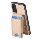 For Samsung Galaxy S20 FE Carbon Fiber Vertical Flip Wallet Stand Phone Case(Khaki) - 3