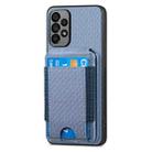 For Samsung Galaxy A72 5G Carbon Fiber Vertical Flip Wallet Stand Phone Case(Blue) - 2