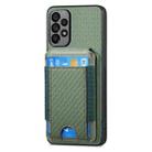 For Samsung Galaxy A72 5G Carbon Fiber Vertical Flip Wallet Stand Phone Case(Green) - 2