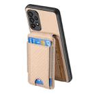 For Samsung Galaxy A52 Carbon Fiber Vertical Flip Wallet Stand Phone Case(Khaki) - 3