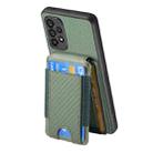For Samsung Galaxy A52 Carbon Fiber Vertical Flip Wallet Stand Phone Case(Green) - 3