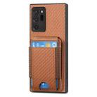For Samsung Galaxy Note20 Carbon Fiber Vertical Flip Wallet Stand Phone Case(Brown) - 2
