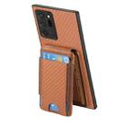 For Samsung Galaxy Note20 Carbon Fiber Vertical Flip Wallet Stand Phone Case(Brown) - 3
