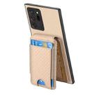 For Samsung Galaxy Note20 Carbon Fiber Vertical Flip Wallet Stand Phone Case(Khaki) - 3