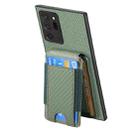 For Samsung Galaxy Note20 Carbon Fiber Vertical Flip Wallet Stand Phone Case(Green) - 3