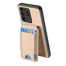 For Samsung Galaxy S20 Ultra Carbon Fiber Vertical Flip Wallet Stand Phone Case(Khaki) - 3