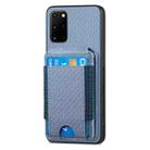 For Samsung Galaxy S20+ Carbon Fiber Vertical Flip Wallet Stand Phone Case(Blue) - 2