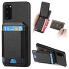 For Samsung Galaxy S20 Carbon Fiber Vertical Flip Wallet Stand Phone Case(Black) - 1