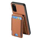 For Samsung Galaxy S20 Carbon Fiber Vertical Flip Wallet Stand Phone Case(Brown) - 3